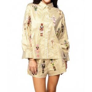 NEW QUEEN OF SPARKLES cocktail serving nutcracker set in gold metallic stripe